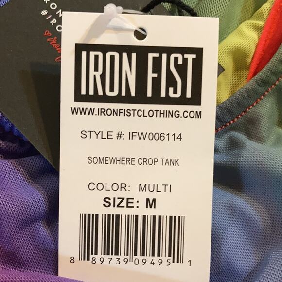 NWT Iron Fist Somewhere Rainbow Crop Tank - Picture 5 of 9